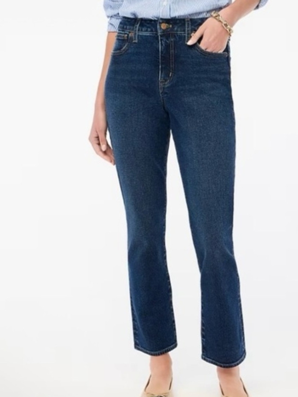J. Crew Women's Curvy Essential Straight Jeans in Dark Denim, Size 31